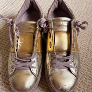 Valentino Garavani Gold and Blush Snneakers